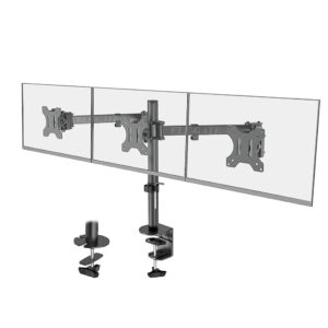 Soporte Triple para Monitores de 32 Pulgadas - Ergonomía Mejorada y Espacio Organizado