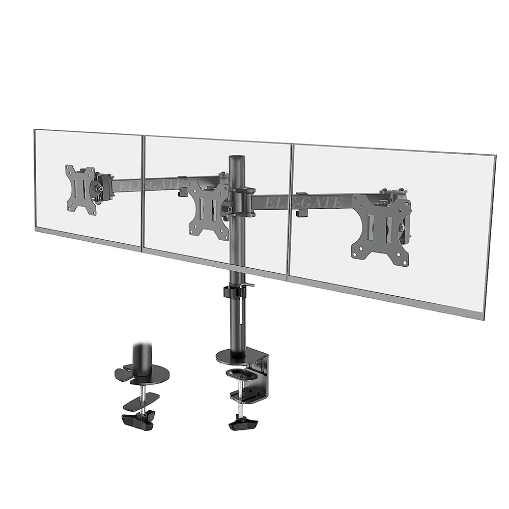 Soporte Triple para Monitores de 32 Pulgadas - Ergonomía Mejorada y Espacio Organizado
