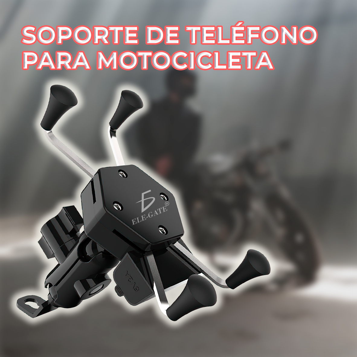 Soporte de Teléfono para Motocicleta con Cargador USB y Interruptor - Image 4
