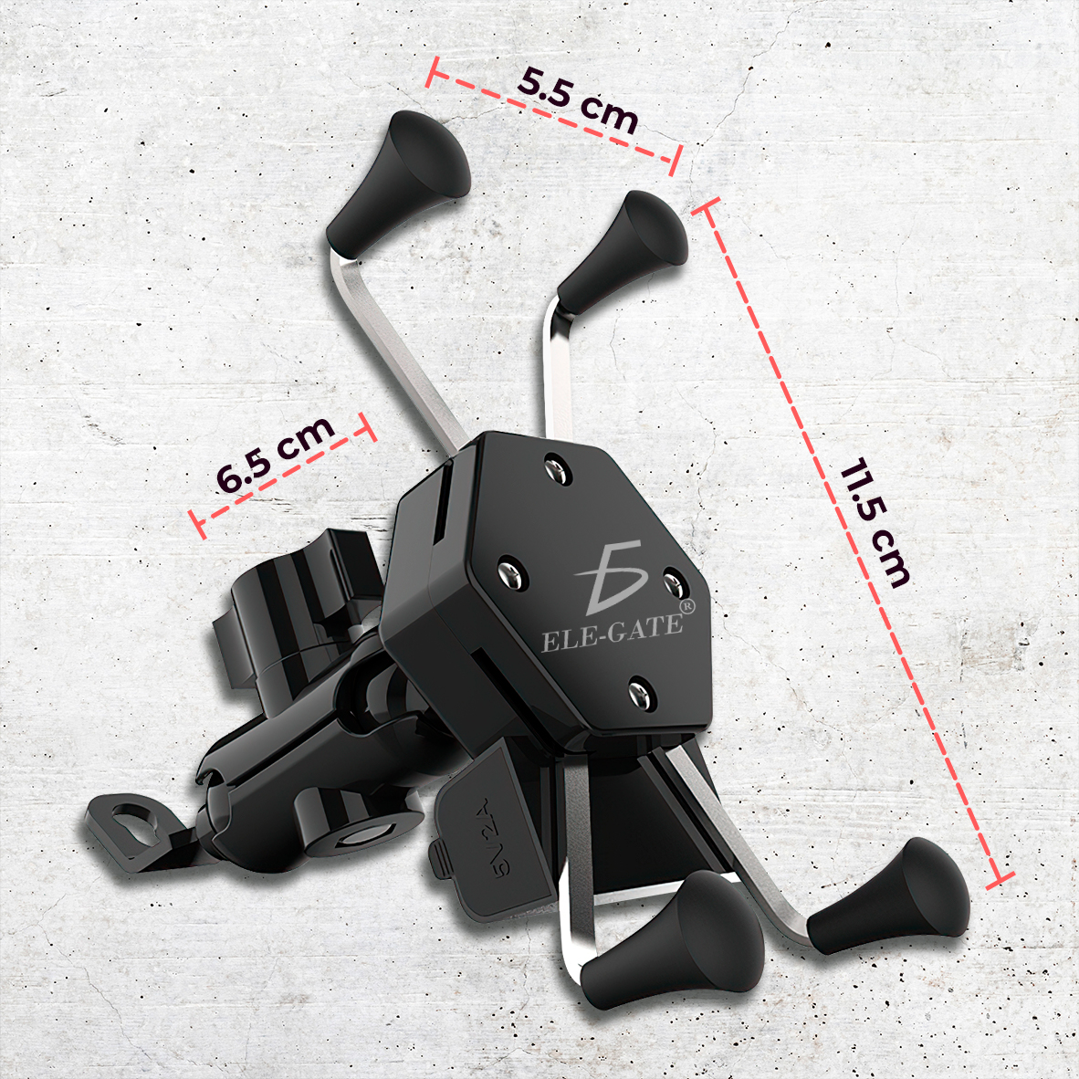 Soporte de Teléfono para Motocicleta con Cargador USB y Interruptor - Image 5