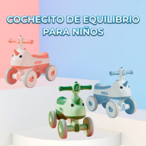 Patineta infantil de cuatro ruedas modelo unicornio (con luces + música) Andadera para bebés de 1 a 6 años