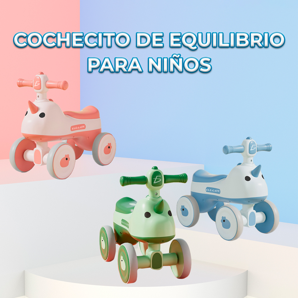 Patineta infantil de cuatro ruedas modelo unicornio (con luces + música) Andadera para bebés de 1 a 6 años