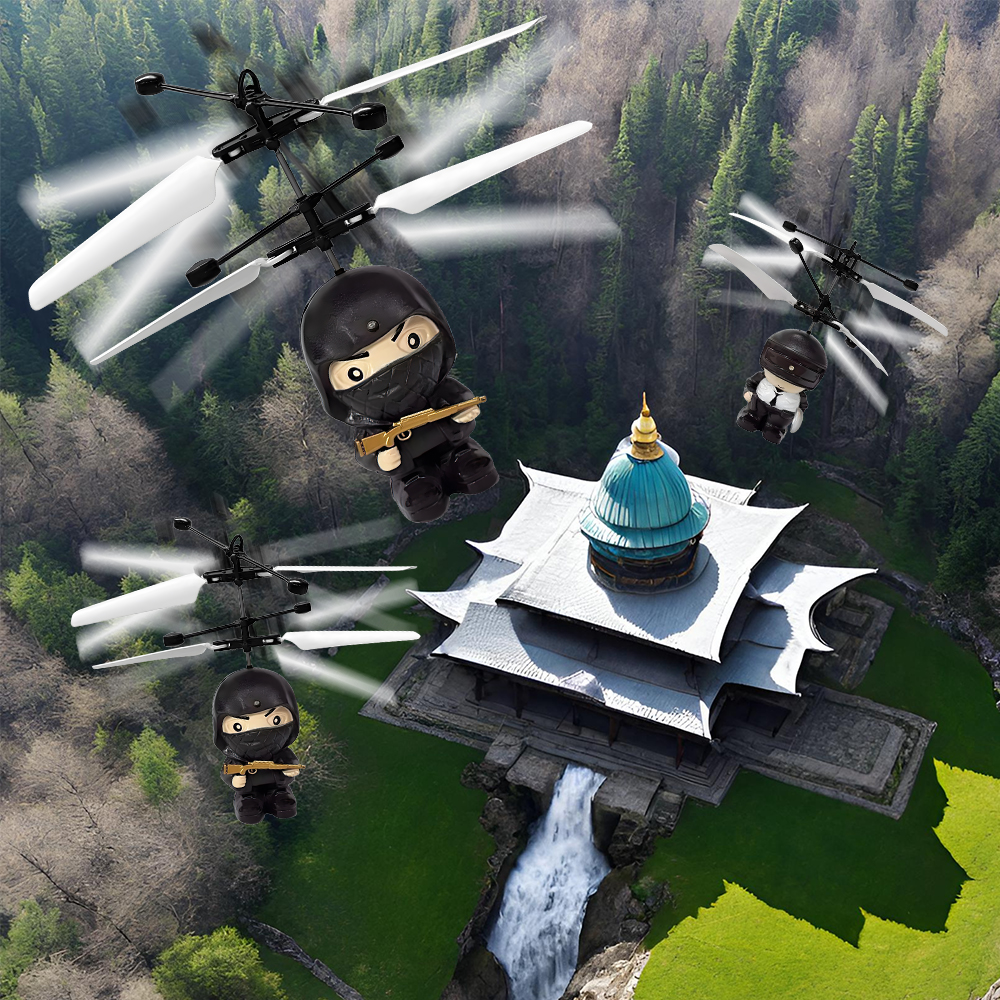 Helicóptero Mini Dron de Ninja y Combatiente