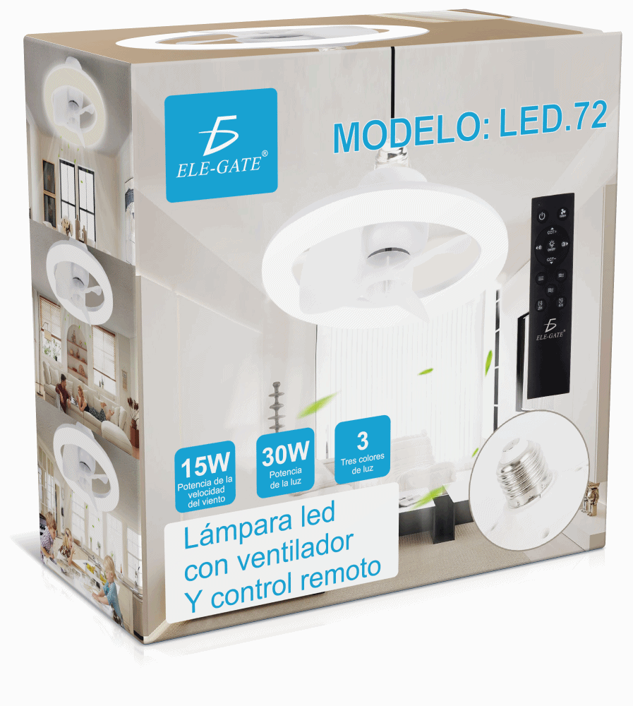 Lampara Led Potente de 30W con Ventilador de 15W Conexión Socket Tradicional - Image 5