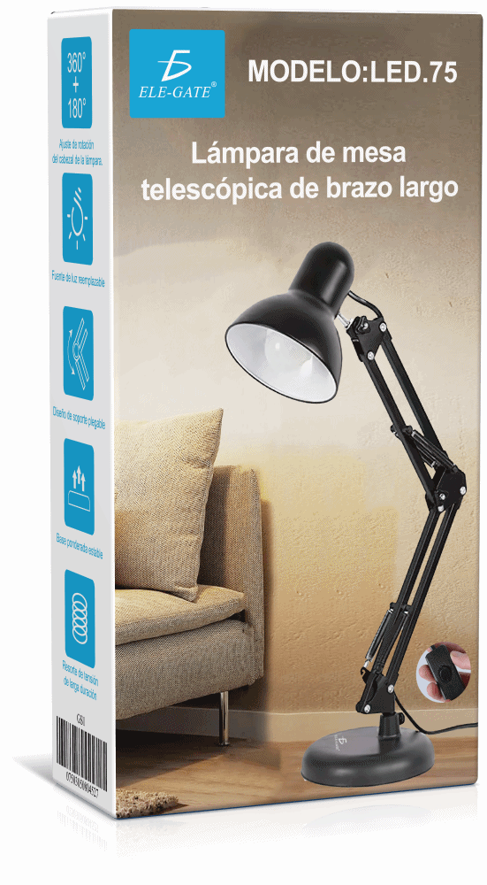 Lampara de Mesa Articulada con Switch de Encendido y Luz Led - Image 5