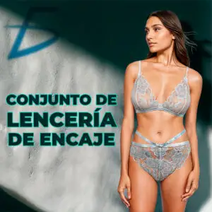 Coordinado de Encaje con Tirantes Ajustables y Tiras