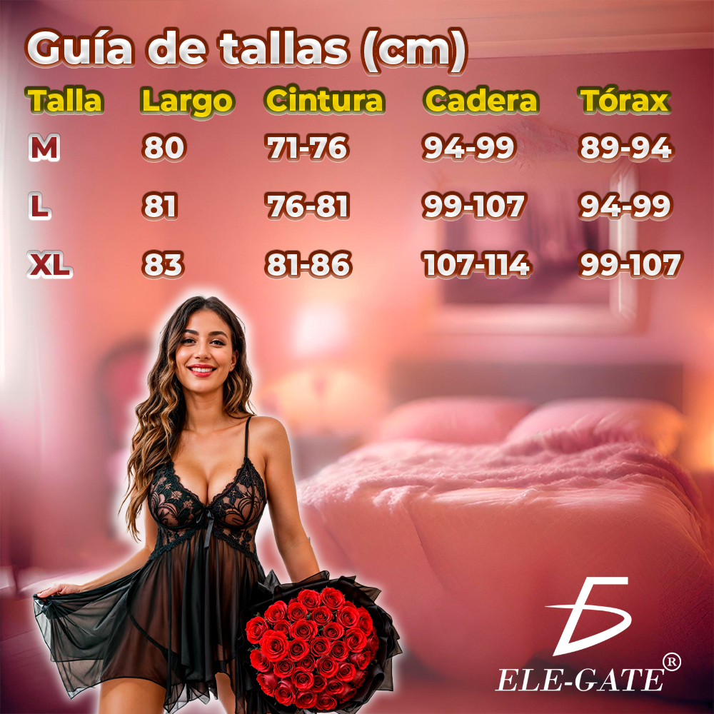 Baby Doll Coquete con Encaje de Copa Completa - Image 4