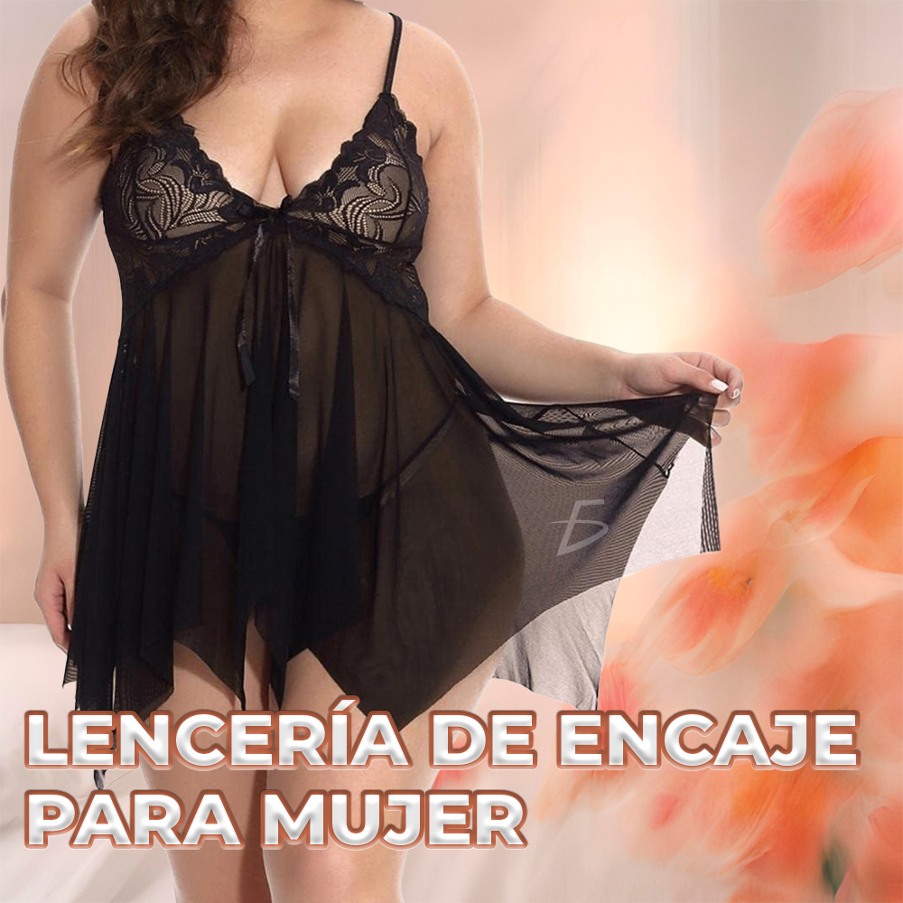 Baby Doll Coquete con Encaje de Copa Completa