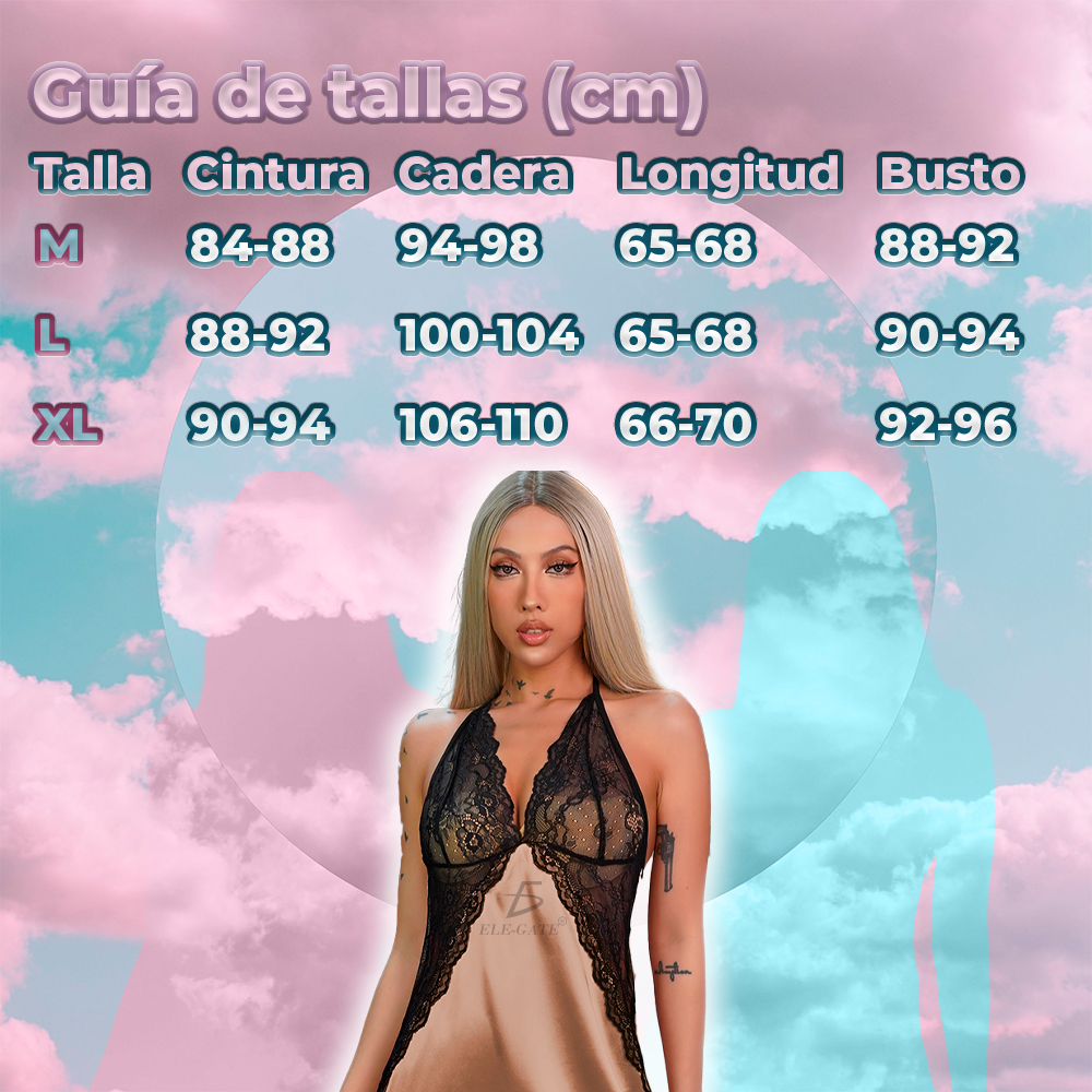 Baby Doll con Encaje y Diseño de Seda de Hielo - Image 6