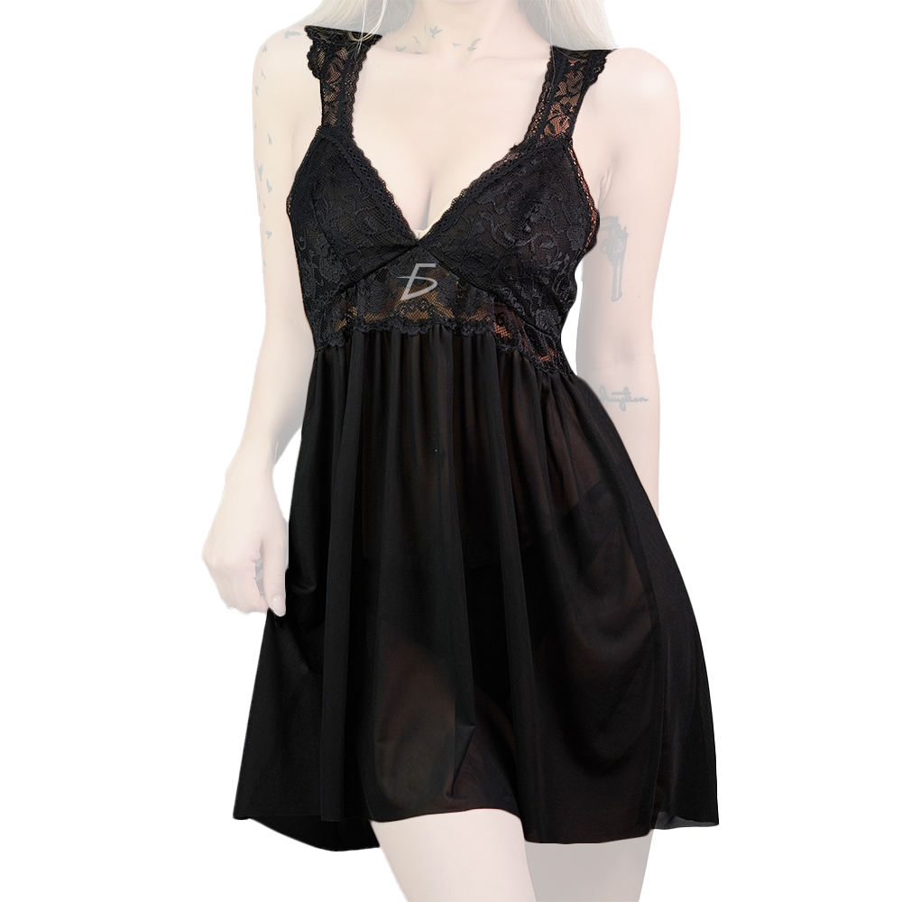 Baby Doll con Encaje y Tirantes Decorados - Image 2