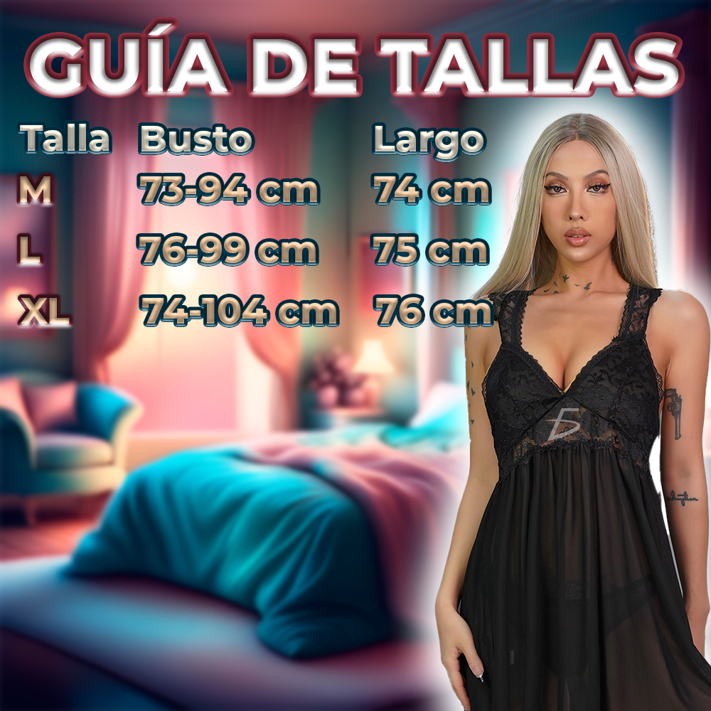 Baby Doll con Encaje y Tirantes Decorados - Image 4