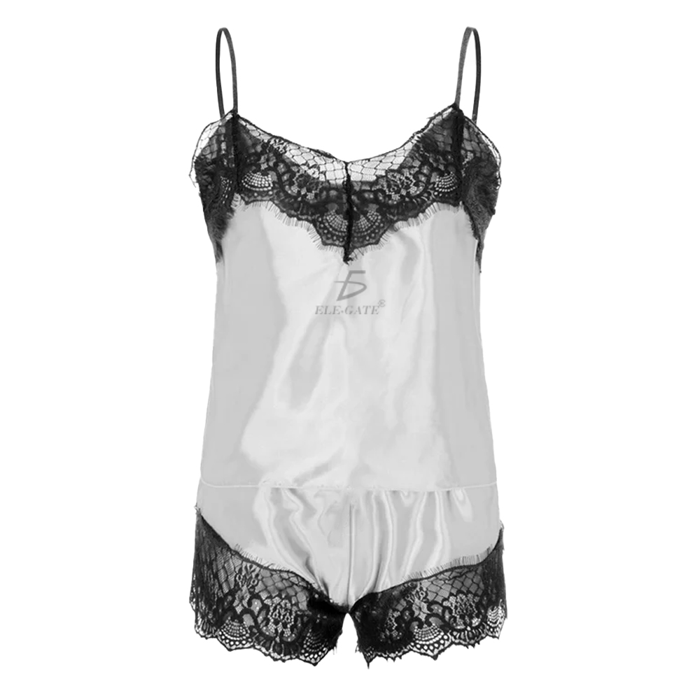 Coordinado de Bata de Seda de Hielo para Dormir de Dos Piezas - Image 2