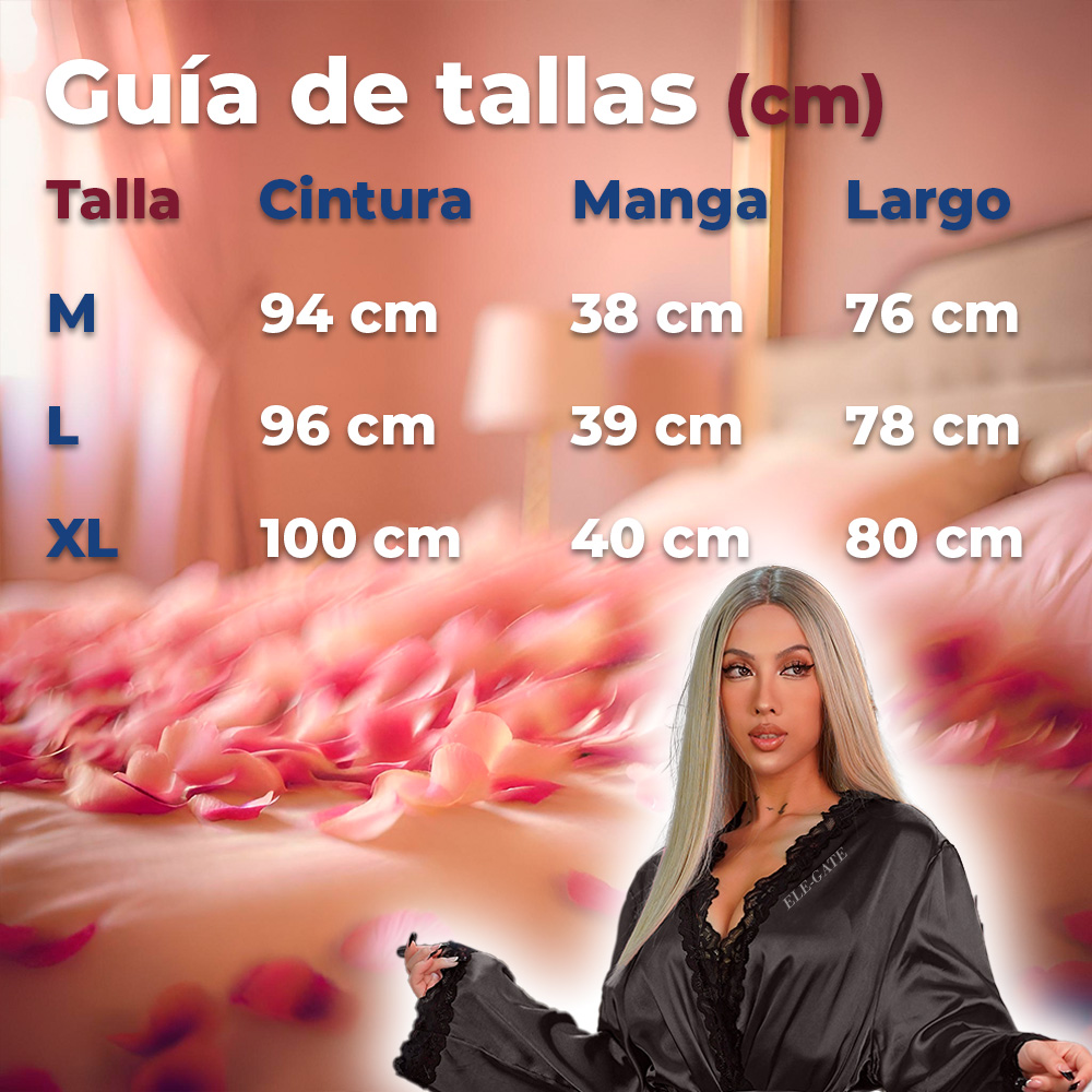 Bata de Satén de Seda con Mangas y Cuello de Encaje - Image 6