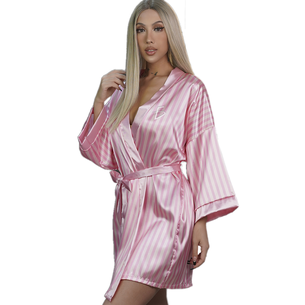 Bata Tipo Kimono de Satén para Mujer - Image 4