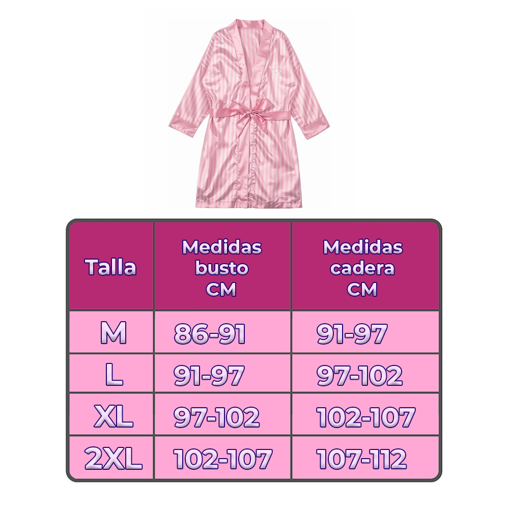 Bata Tipo Kimono de Satén para Mujer - Image 5
