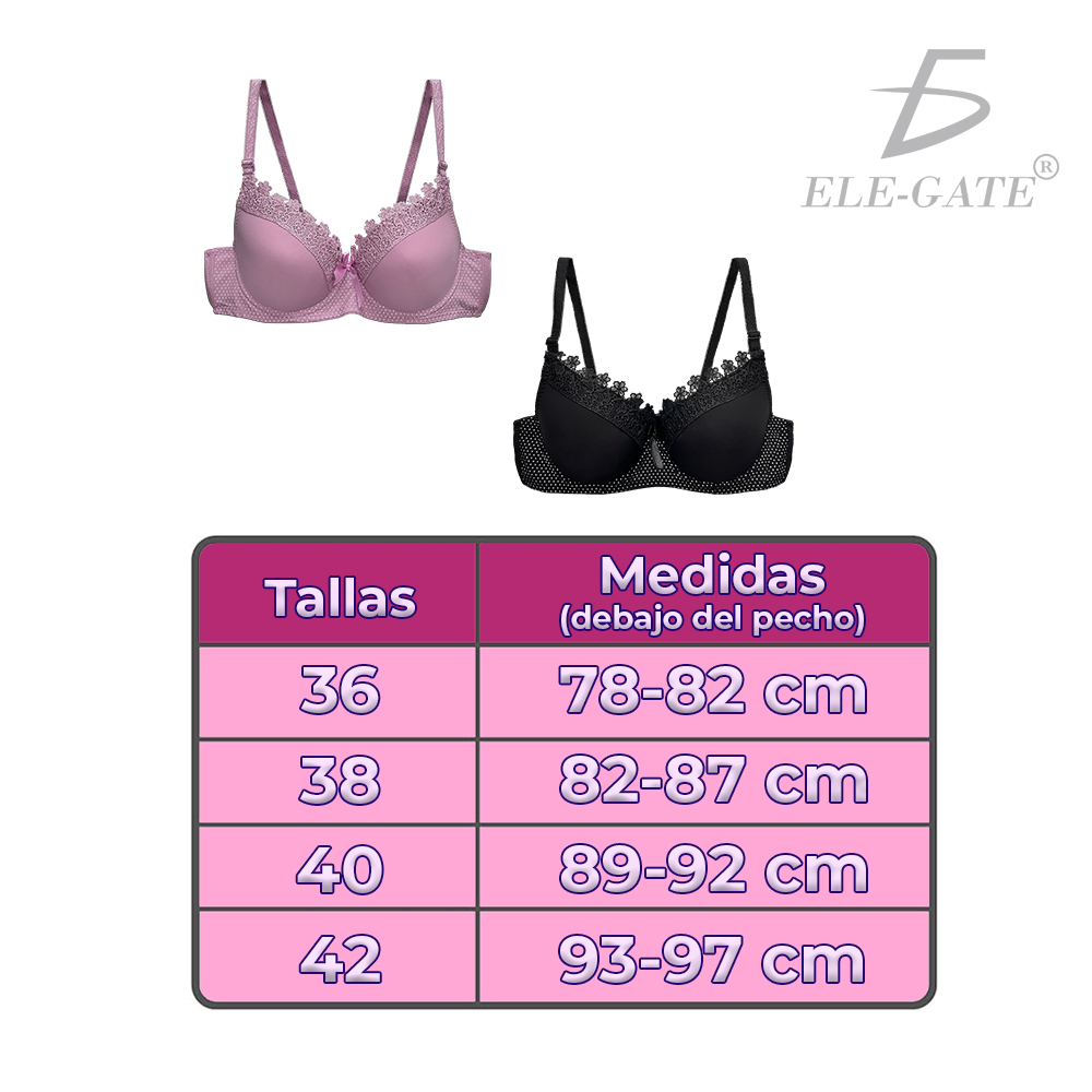 Brasier con Encaje de Copa Completa Push Up - Image 9