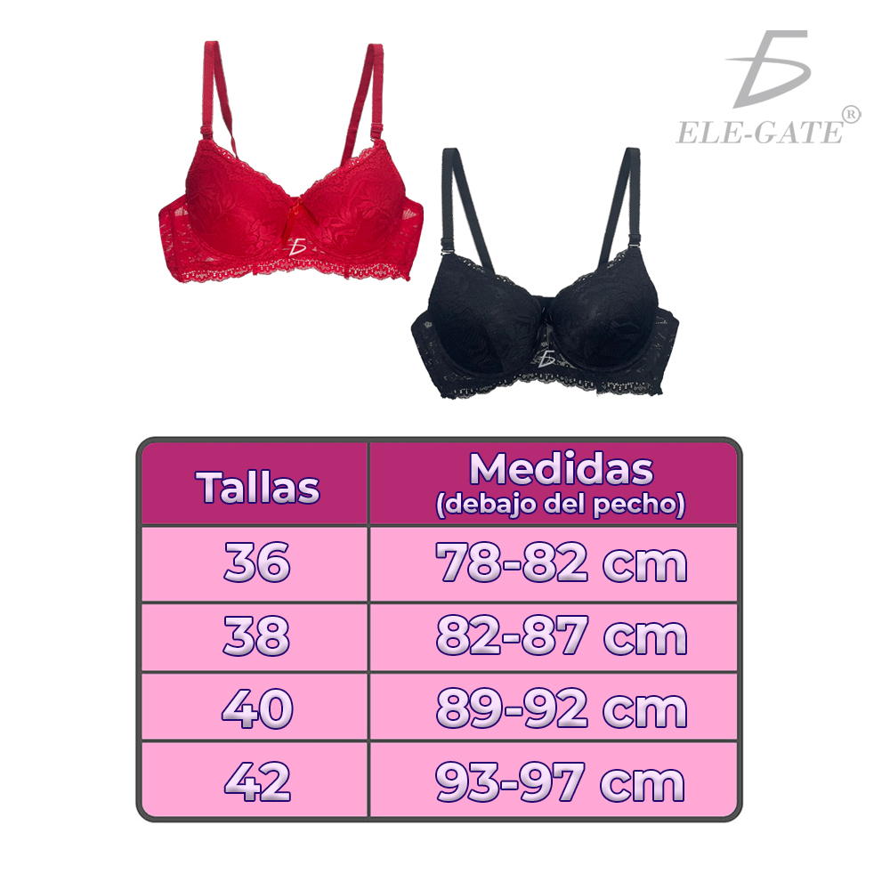 Brasier con Encaje Bordado Push Up - Image 9