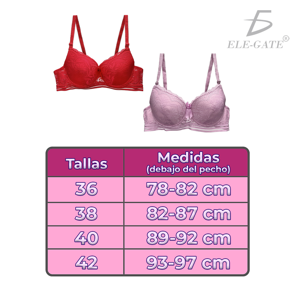 Brasier con Encaje y Push Up con Tirantes Ajustables - Image 9