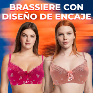 Brasier con Diseño de Flores y Encaje con Tirantes Ajustables