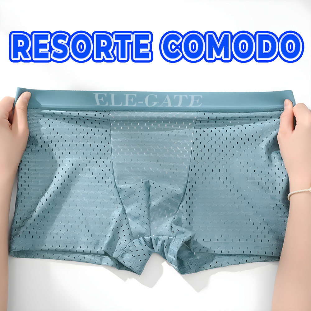 Calzoncillos bóxer de malla de seda helada, fresco, suelto, transpirable - Image 3