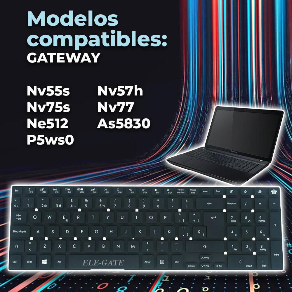 Teclado de Repuesto para Gateway NV55S - Compatible con Varios Modelos NV - Image 2