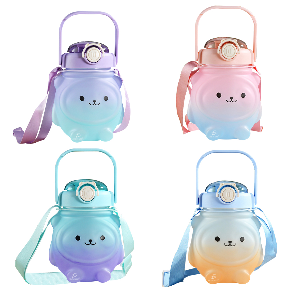 Cantimplora de Agua de 600 ml con Diseño de Oso Kawaii - Con Correa - Image 3