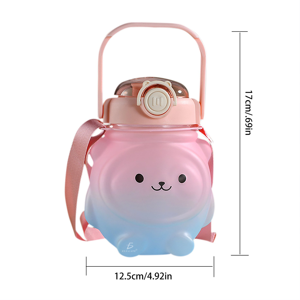 Cantimplora de Agua de 600 ml con Diseño de Oso Kawaii - Con Correa - Image 4