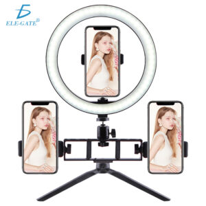 Anillo de Luz LED para Smartphone - Soporte de 10 pulgadas para Autoretrato y Maquillaje - Compatible con 3 Celulares