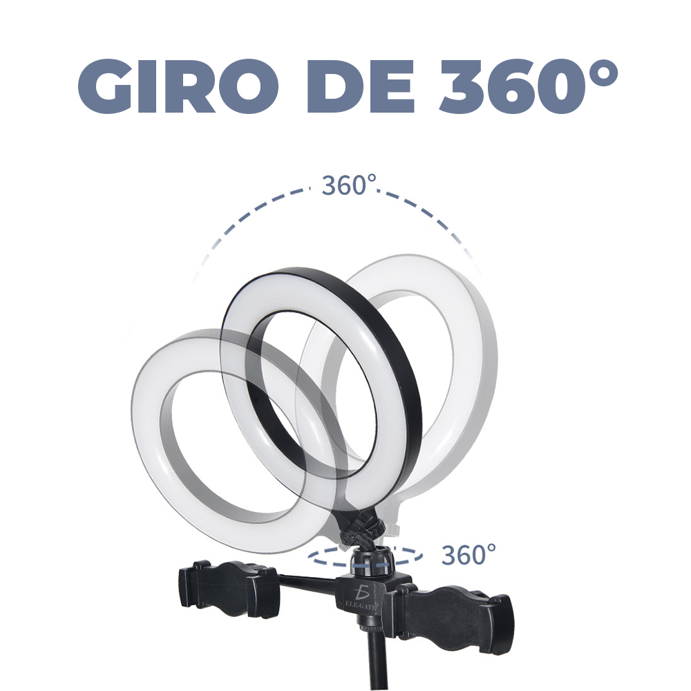 Anillo de Luz LED para Smartphone - Soporte de 10 pulgadas para Autoretrato y Maquillaje - Compatible con 3 Celulares - Image 3