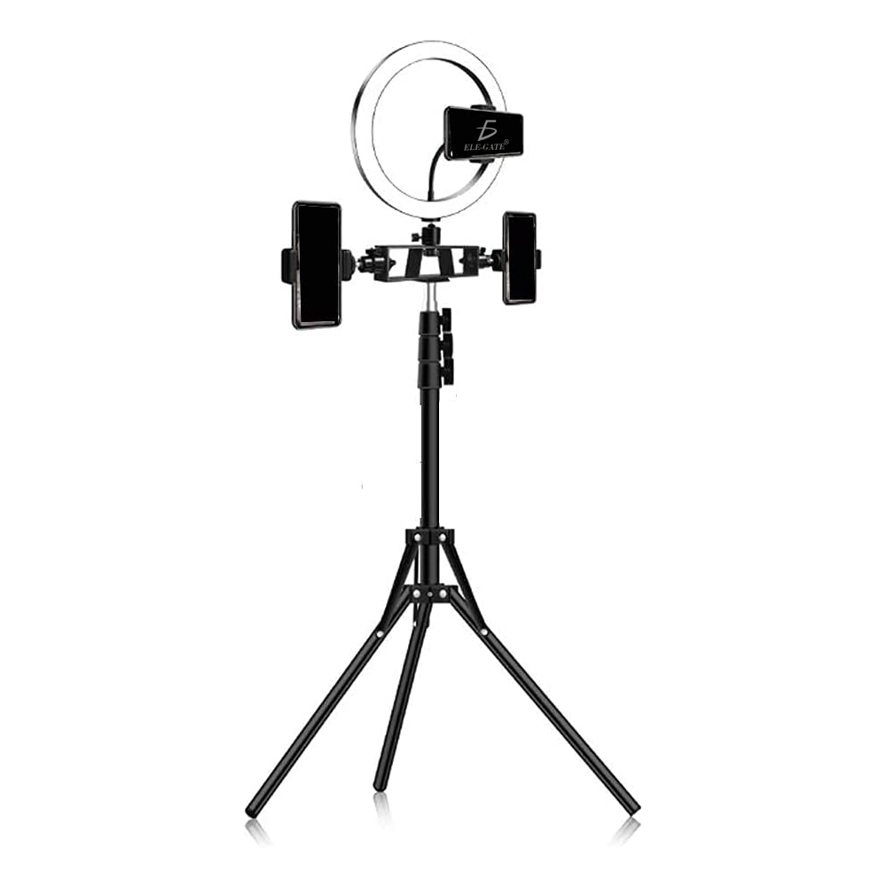 Anillo de Luz LED para Smartphone - Soporte de 10 pulgadas para Autoretrato y Maquillaje - Compatible con 3 Celulares - Image 6