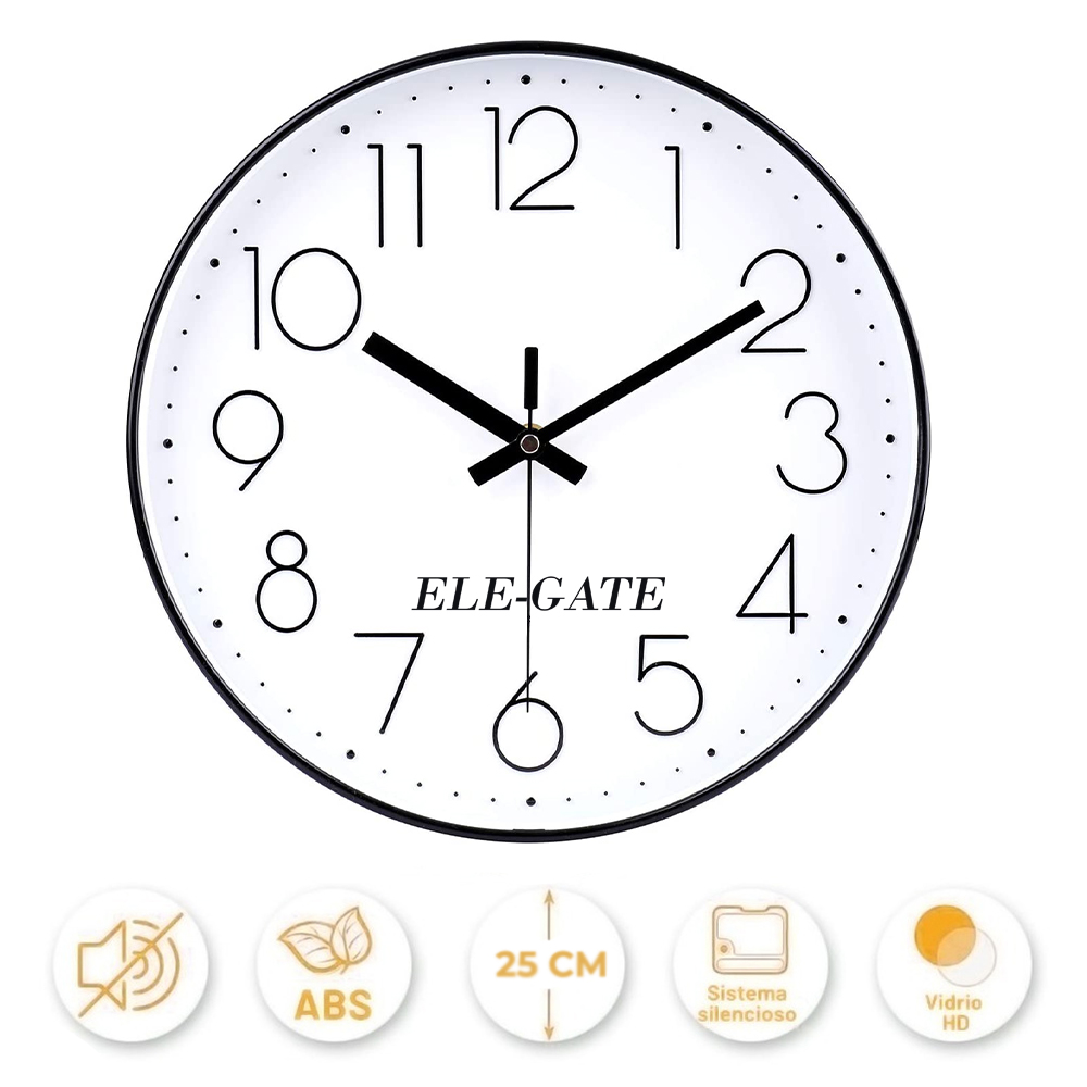 Reloj de Pared de Cuarzo Silencioso.