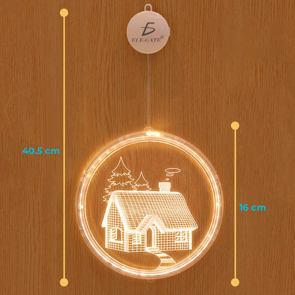 Serie de Luces Led Colgantes de Acrílico Trasparente Navideñas con Ventosa - Image 5