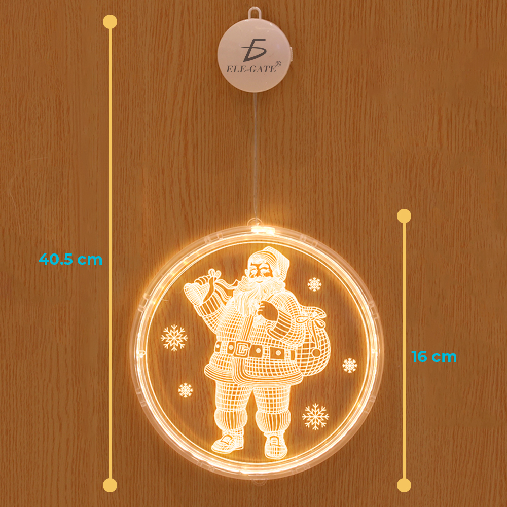 Serie de Luces Led Colgantes de Acrílico Trasparente Navideñas con Ventosa - Image 2