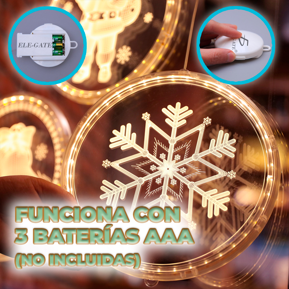 Serie de Luces Led Colgantes de Acrílico Trasparente Navideñas con Ventosa - Image 6