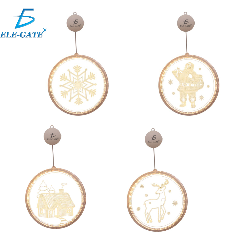 Serie de Luces Led Colgantes de Acrílico Trasparente Navideñas con Ventosa