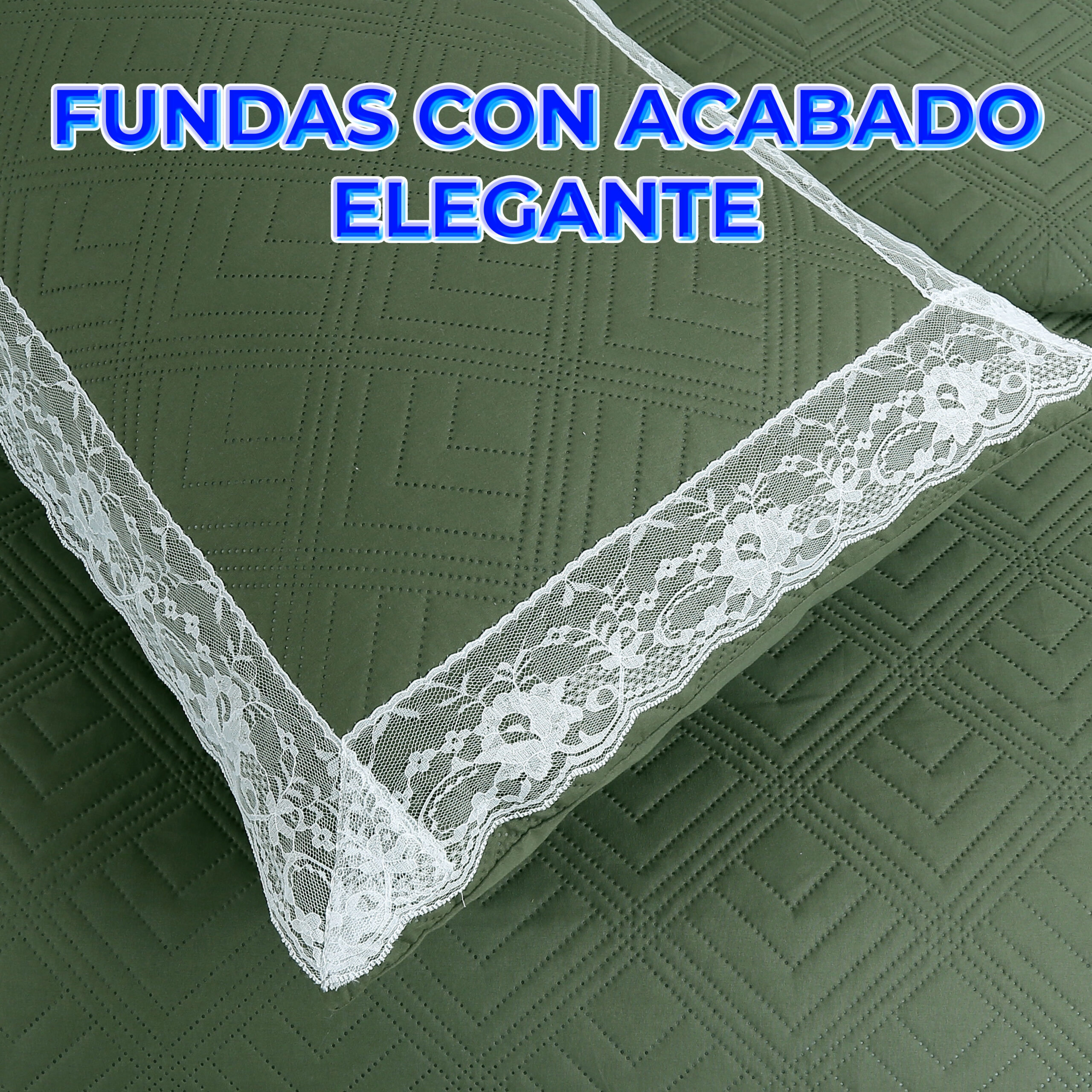 Kit de 3 Pzs Edredón y Fundas de Almohada con Diseño de Olanes: Comodidad y Elegancia para tu Dormitorio - Image 2