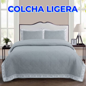 Kit de 3 Pzs Edredón y Fundas de Almohada con Diseño de Olanes: Comodidad y Elegancia para tu Dormitorio