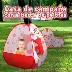 Juegos Infantiles 3 en 1: Alberca de Pelotas, Túnel y Casa de Campaña para Niños - Diversión y Aprendizaje