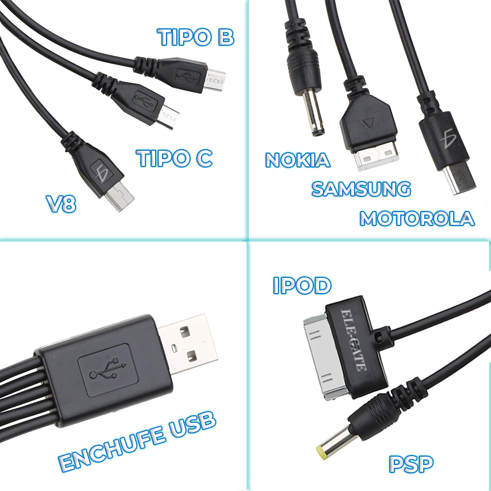 Cable de Carga USB 10 en 1 Portátil y Compatible con Varios Dispositivos, 20 cm - Image 2