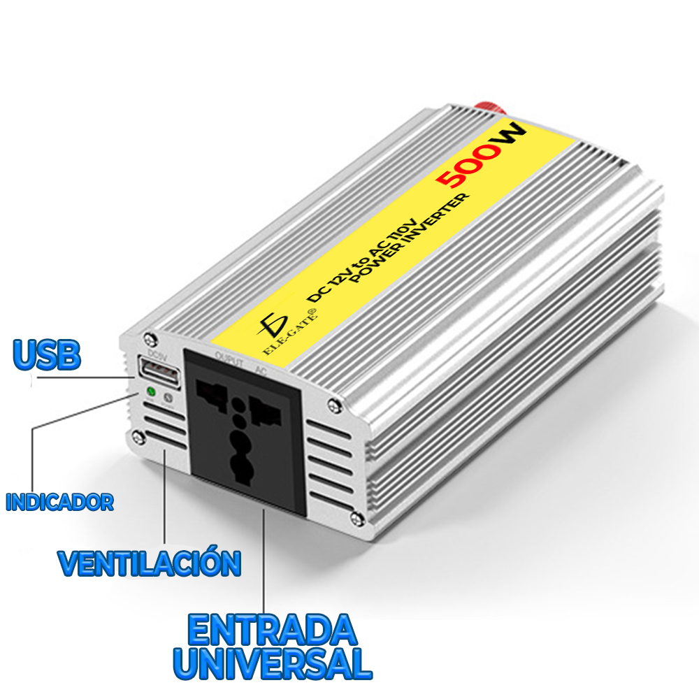 Inversor Voltaje Con Cargador Ups Volta 12vdc/110vac 500w - Image 2