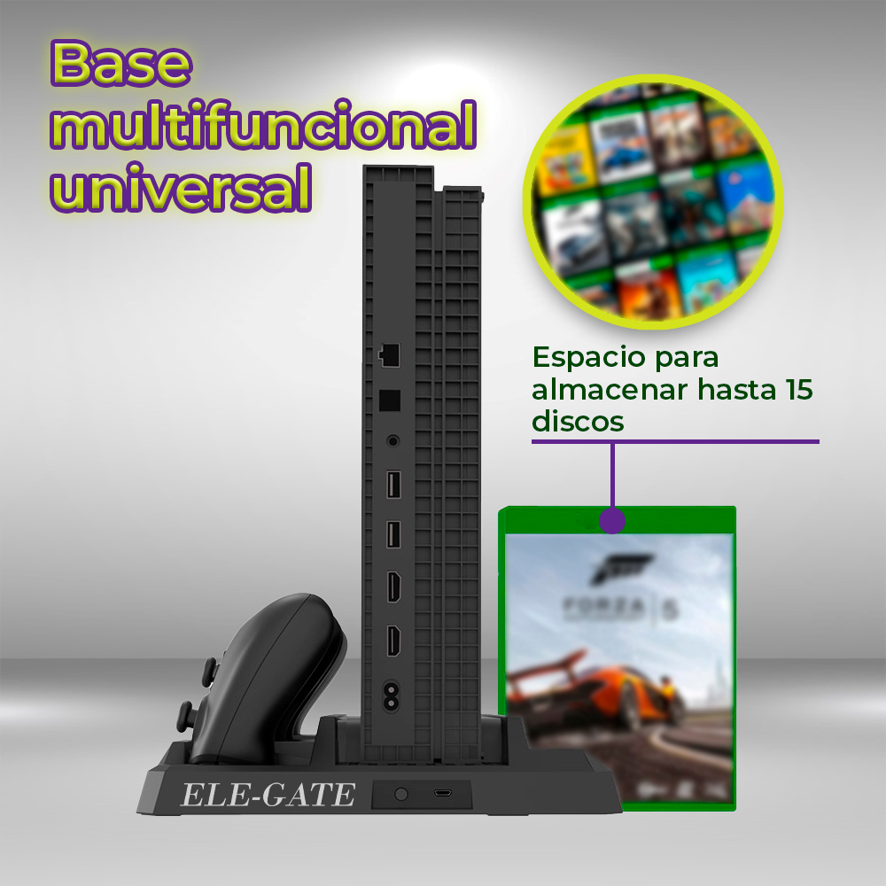 Estación de Carga Multifuncional para Controles - Cargador Vertical con Indicadores LED - Image 2