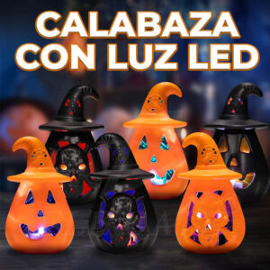 Decoraciones de Halloween Calabacitas con Sombrero de Bruja