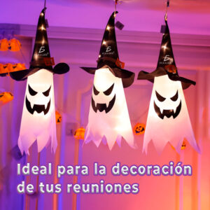 Decoración Luminosa de Halloween para interior y exterior - Decoración Única y Atractiva con Luces Brillantes, Funciona con 3 Baterías LR44