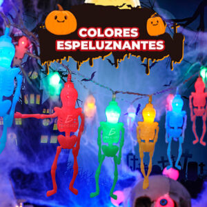 Guía de Esqueleto Iluminada con Luces LED - Decoración Embrujada para Halloween