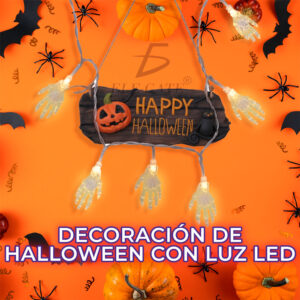 Esqueleto de Mano con Luces LED - Decoración de Luz de Cuerda para un Toque Terrorífico