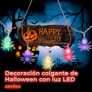 Guirnalda de Luces Araña para Halloween - Decoración Luminosa Única