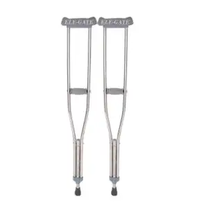 Muletas Antideslizantes Ajustables, Andador Ligero de Aleación de Aluminio (Tamaño: 118-120 cm x 20 cm)