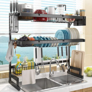 Escurridor de Cocina de Acero Inoxidable - Organizador de Cuchillos y Utensilios Resistente - Capacidad de Carga 80 kg - 85x80x30 cm