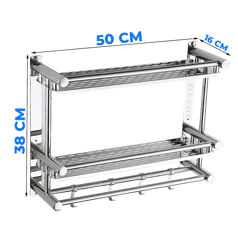 Estante de Acero Inoxidable para Baño - Organizador de Almacenamiento de Pared - Image 5