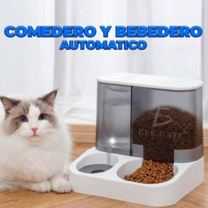 Dispensador Automático de Agua y Croquetas para Mascotas - 1L de Agua y 2.8L de Croquetas